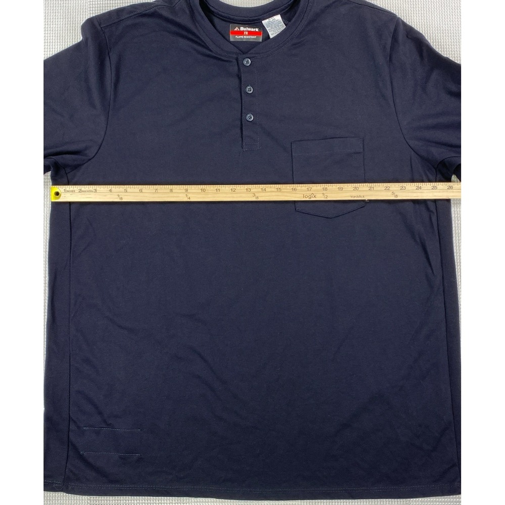 Bulwark FR Long Sleeve Henley Cat2 2112 Black 100% Cotton Men's XXL - Picture 3 of 9